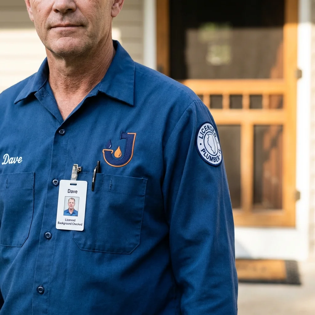 Licensed plumber showing ID badge in Sandwich, MA