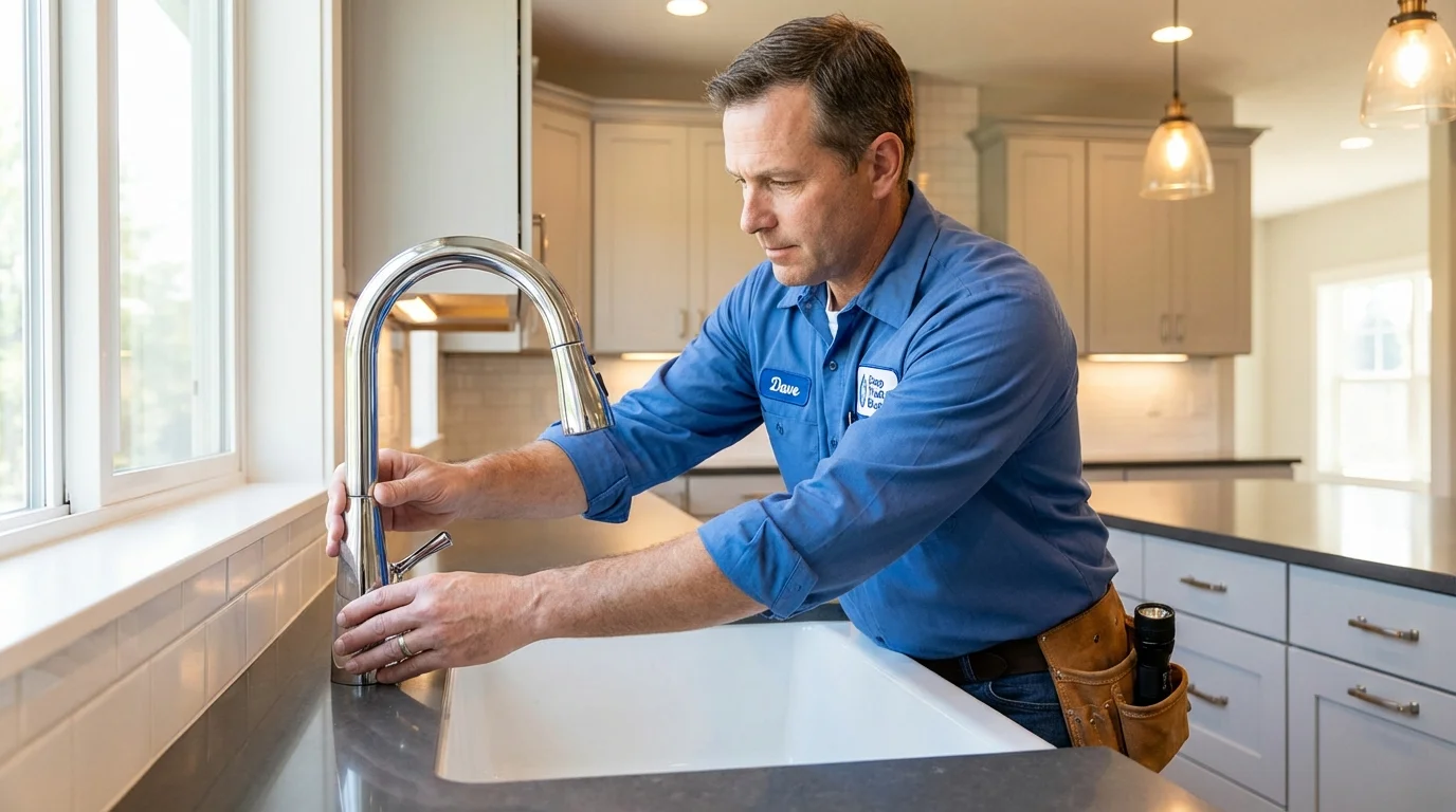 Kitchen faucet installation by Johns Plumbing LLC in Sandwich