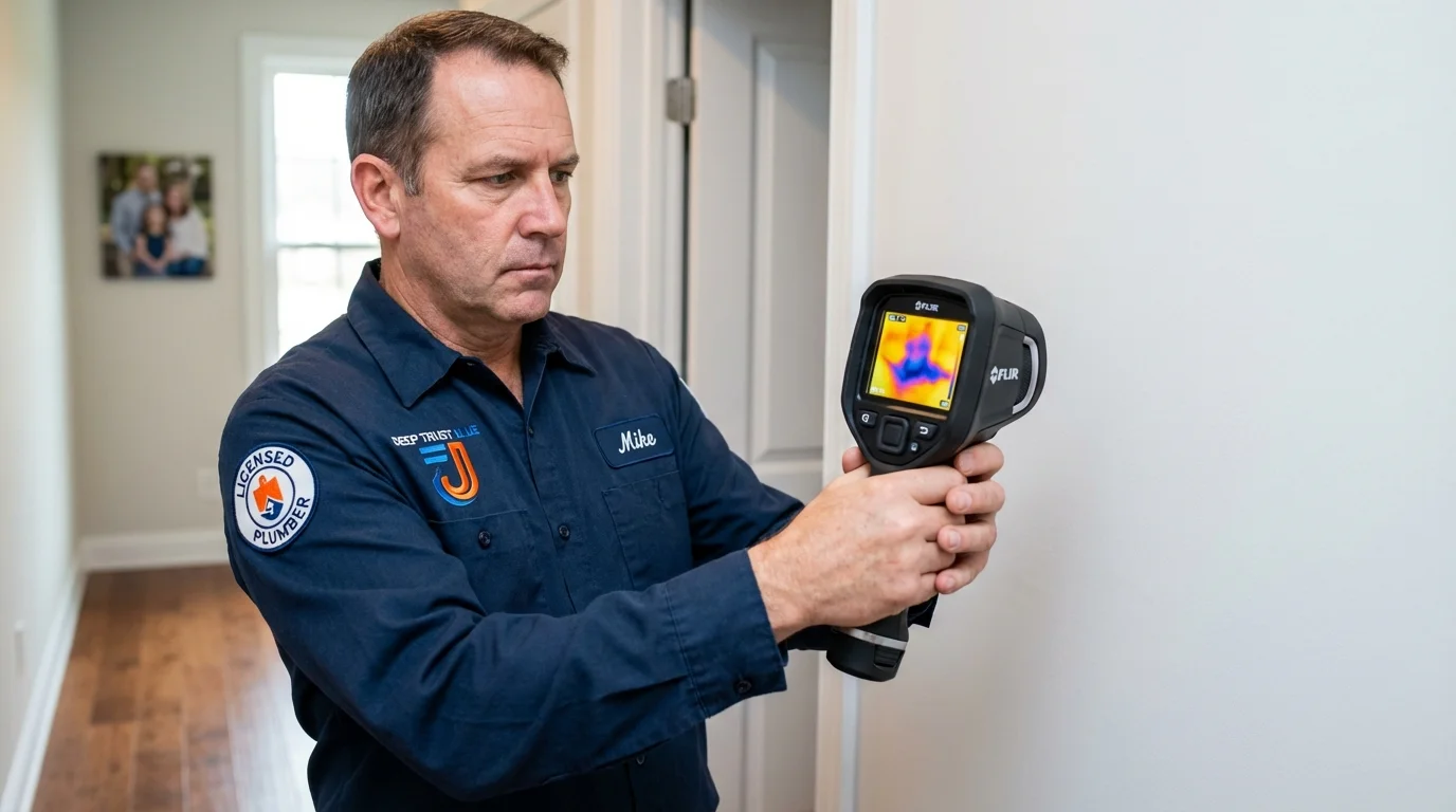 Thermal imaging leak detection by Johns Plumbing LLC in Sandwich